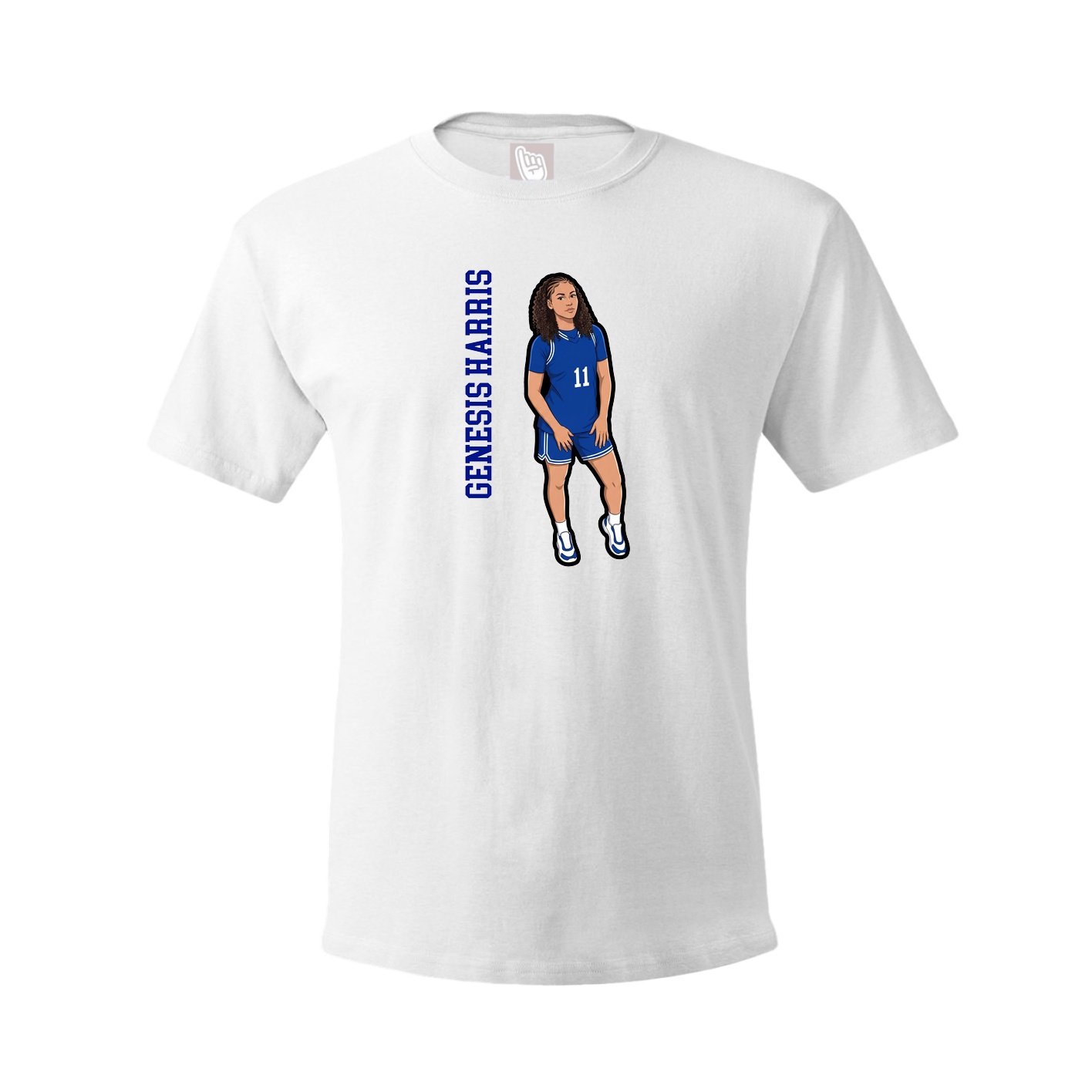 Youth Tee — Name Vertical in White