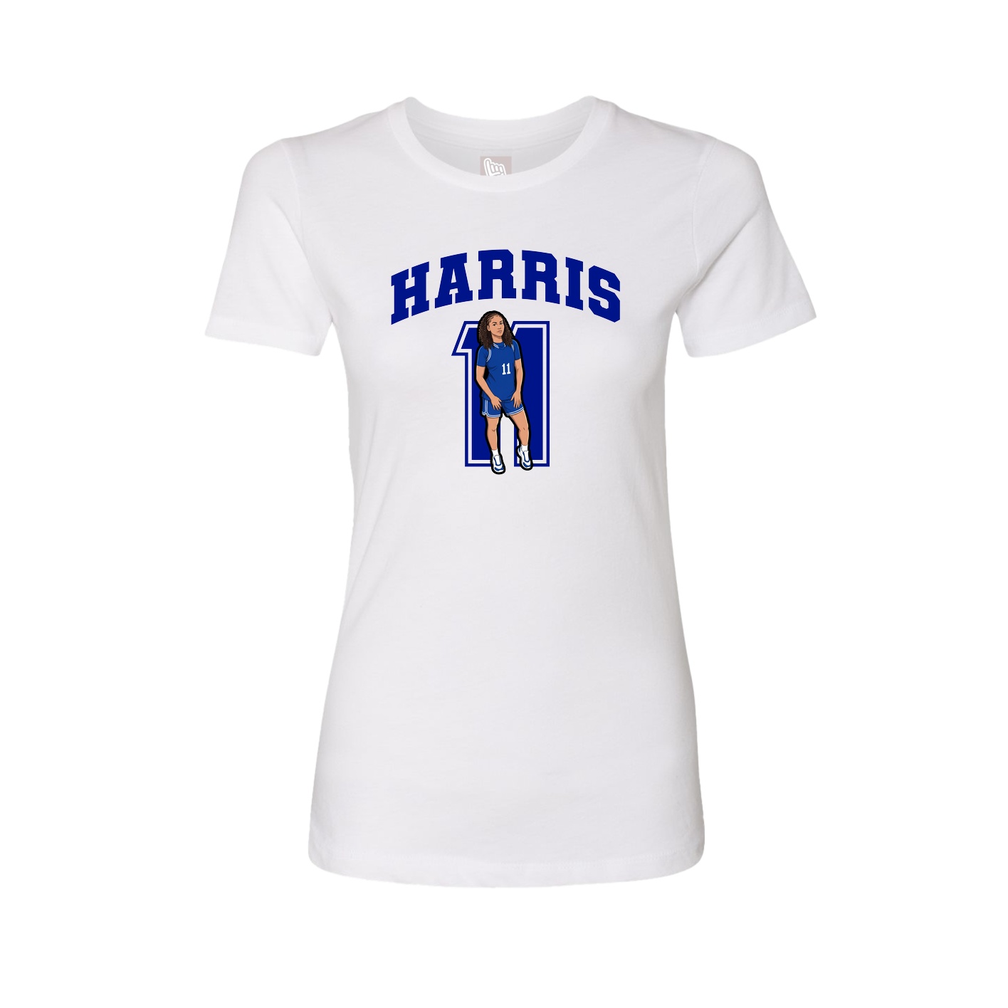 Fitted Women's Tee — Number in White