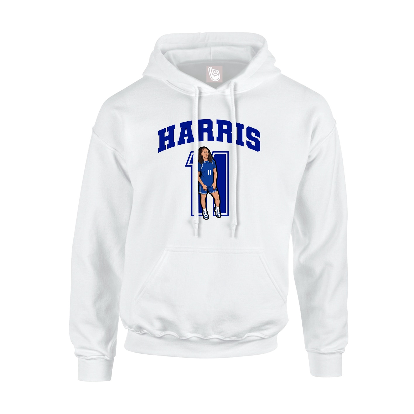 Youth Hoodie — Number in White
