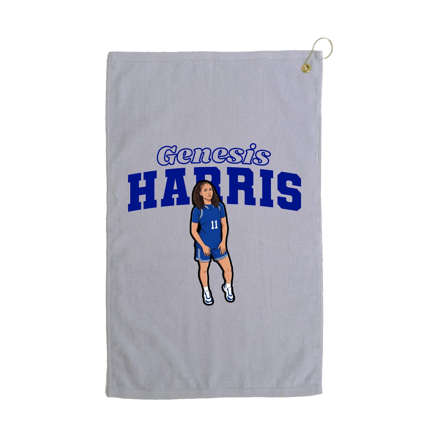 Golf Towel — Name Arch in Grey