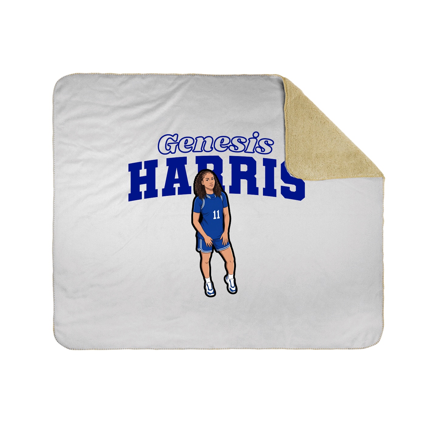 Throw Blanket — Name Arch in White
