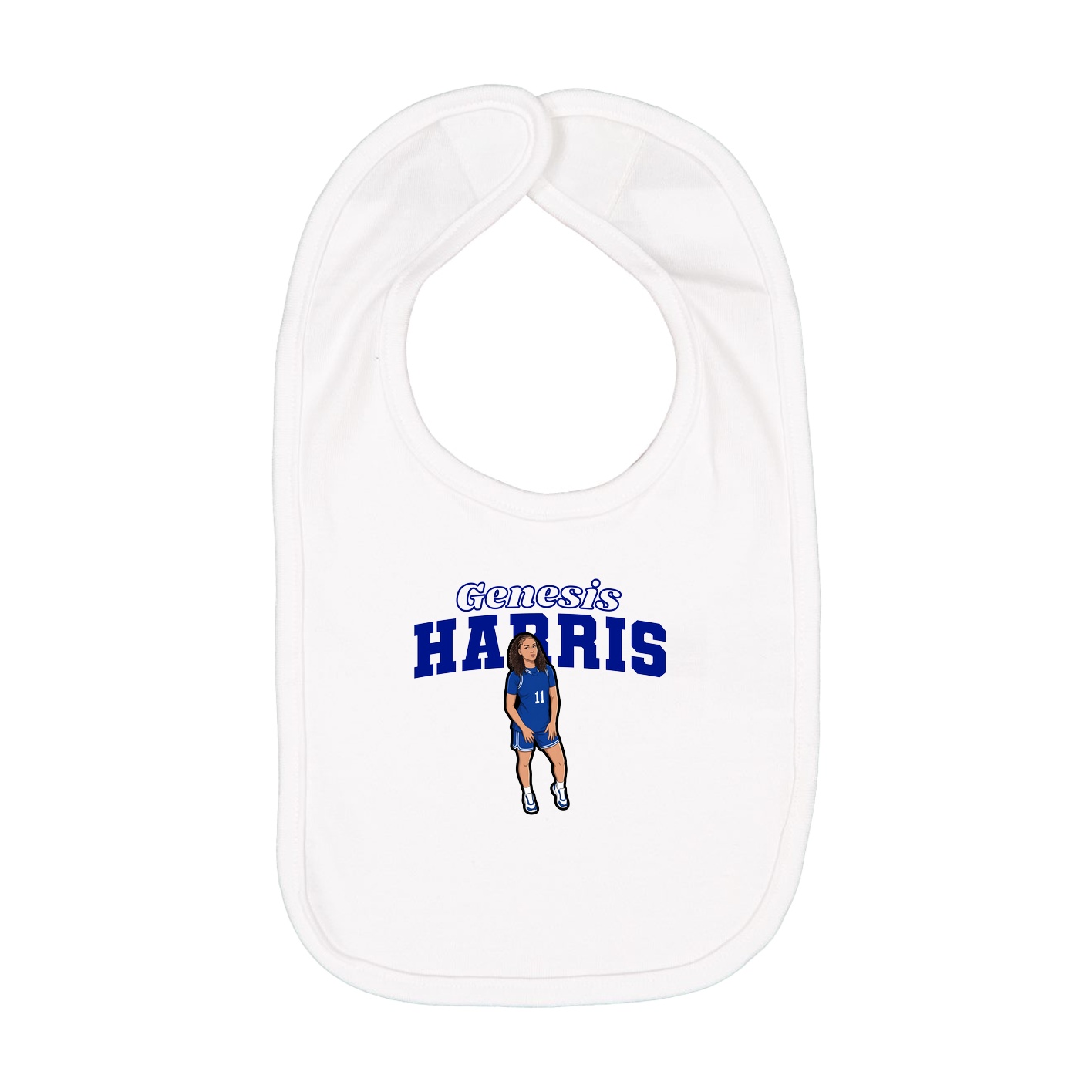 Infant Bib — Name Arch in White