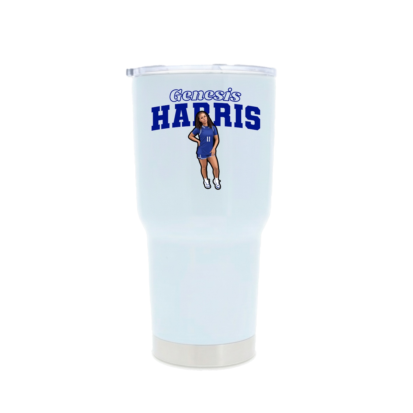 30oz Stainless Steel Tumbler — Name Arch in White