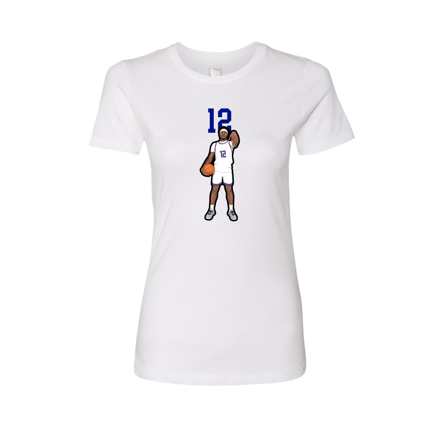 Fitted Women's Tee — Number Top in White