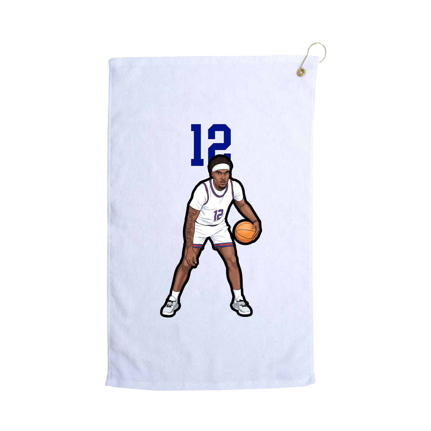 Golf Towel — Number Top in White