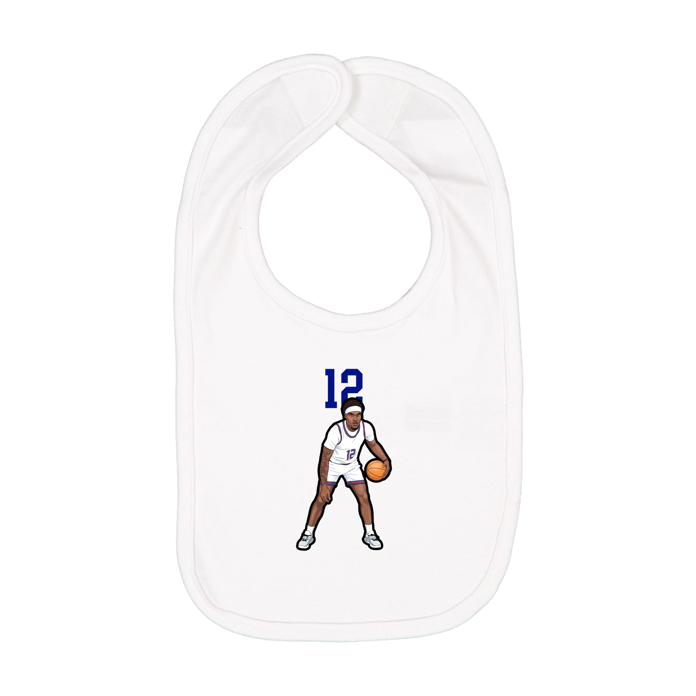 Infant Bib — Number Top in White
