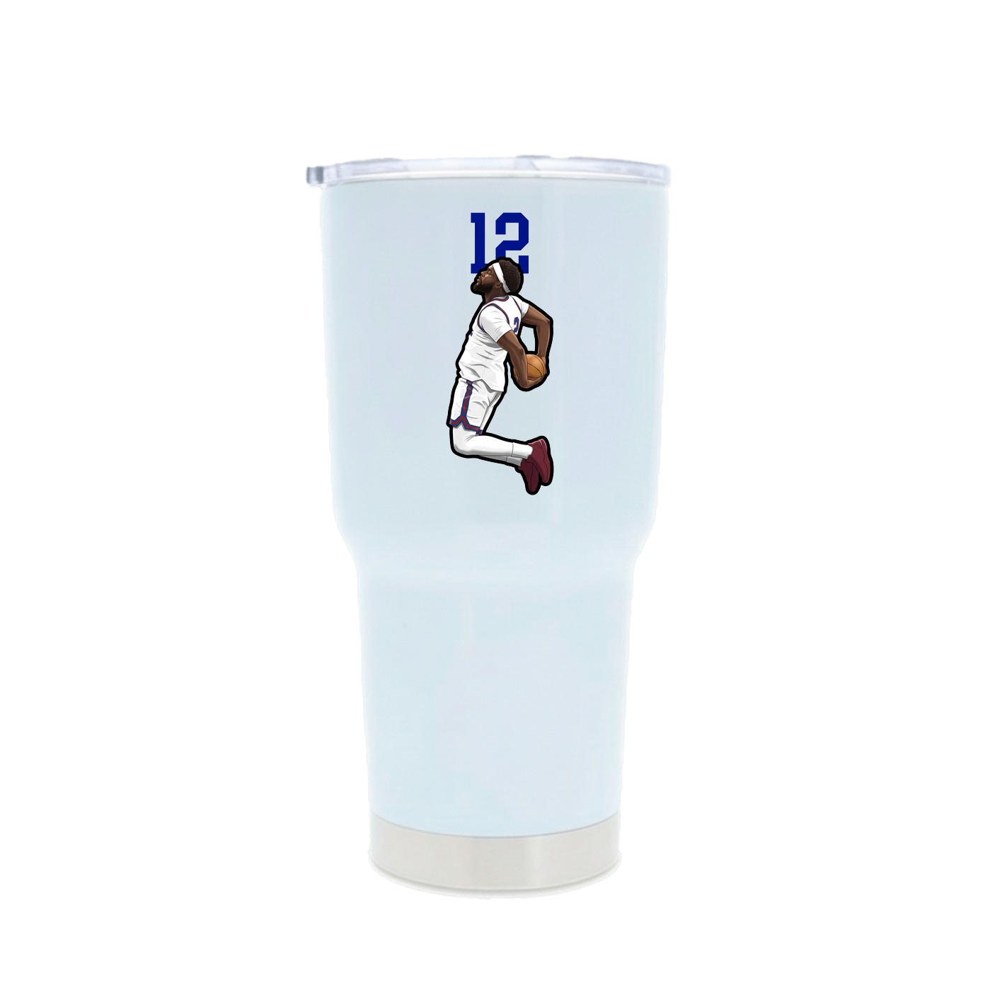 30oz Stainless Steel Tumbler — Number Top in White