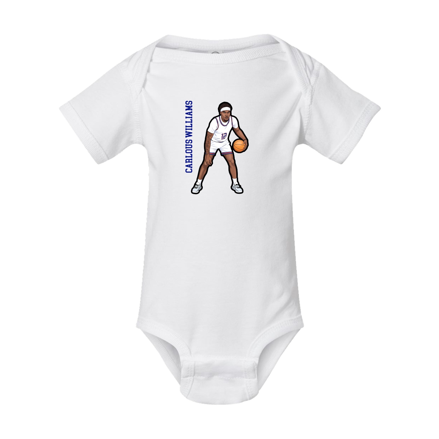Baby Onesie — Name Vertical in White