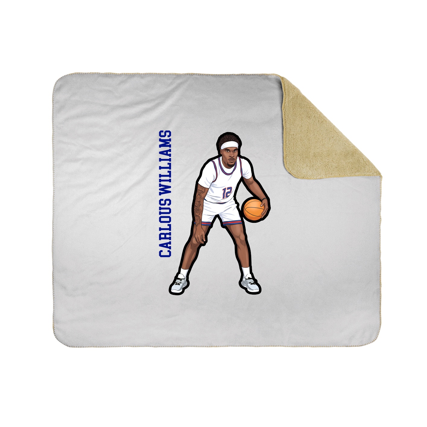 Throw Blanket — Name Vertical in White