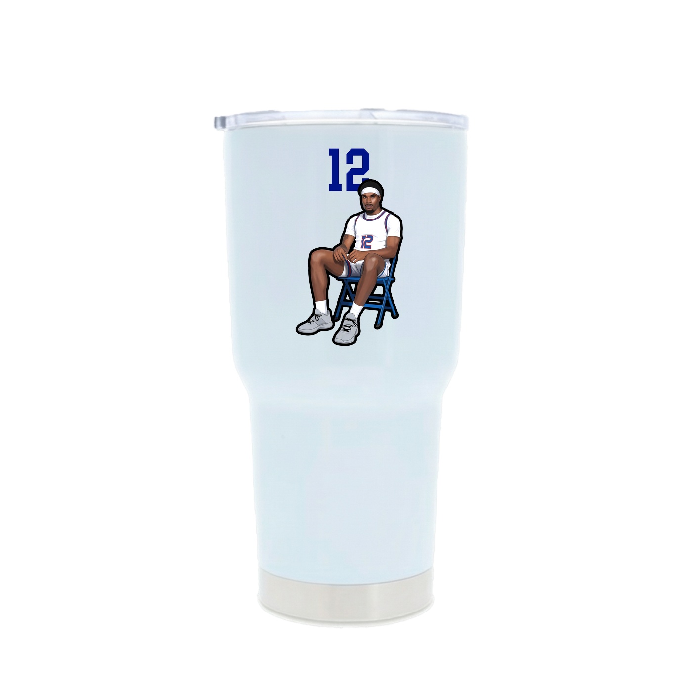 30oz Stainless Steel Tumbler — Number Top in White