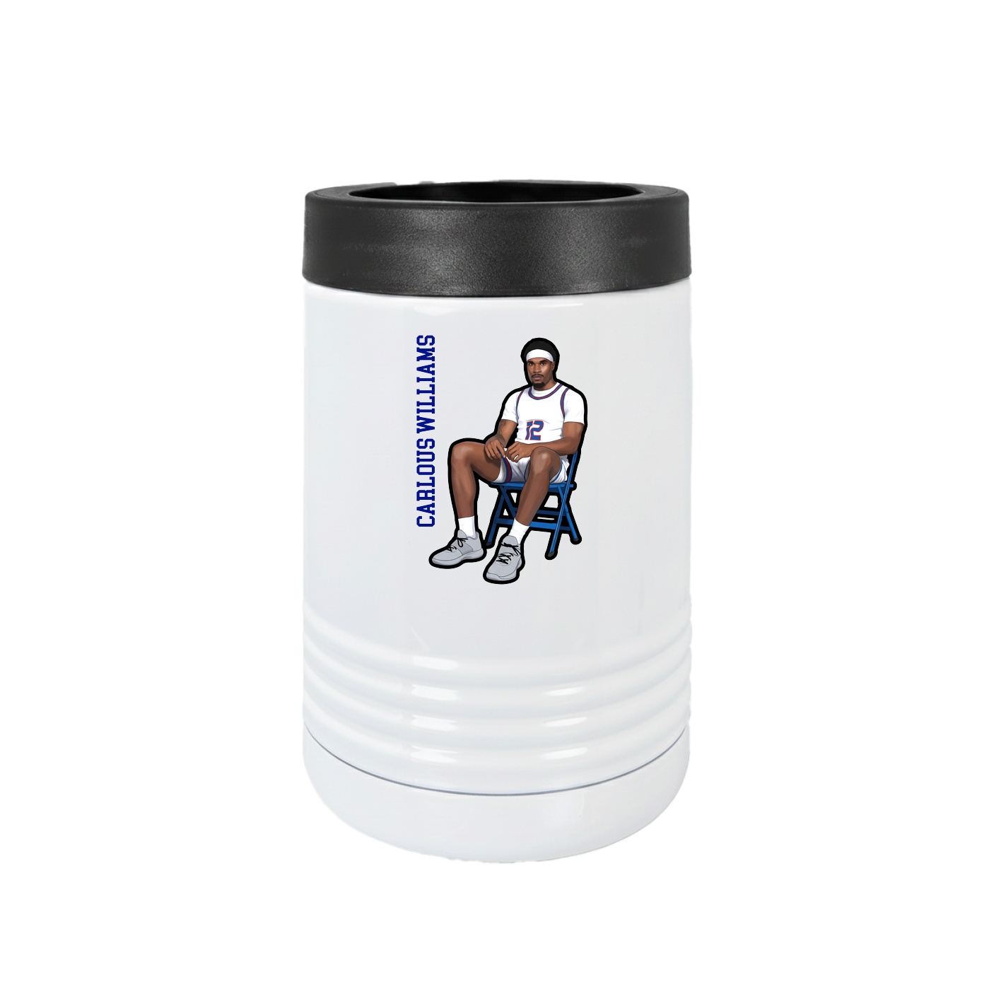 Beverage Holder — Name Vertical in White