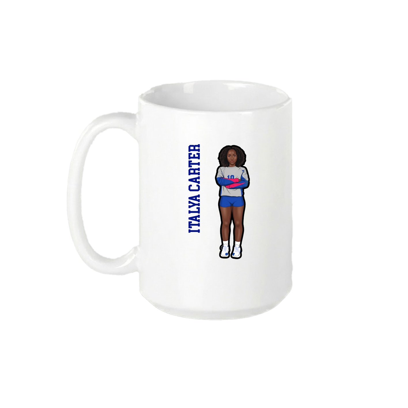 15oz Coffee Mug — Name Vertical in White