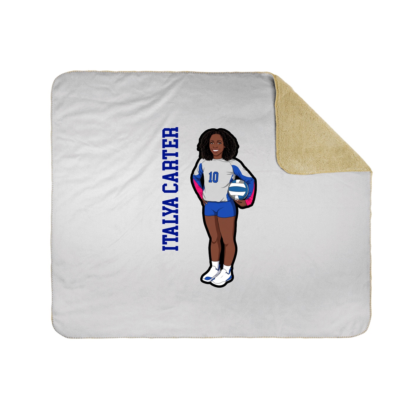 Throw Blanket — Name Vertical in White