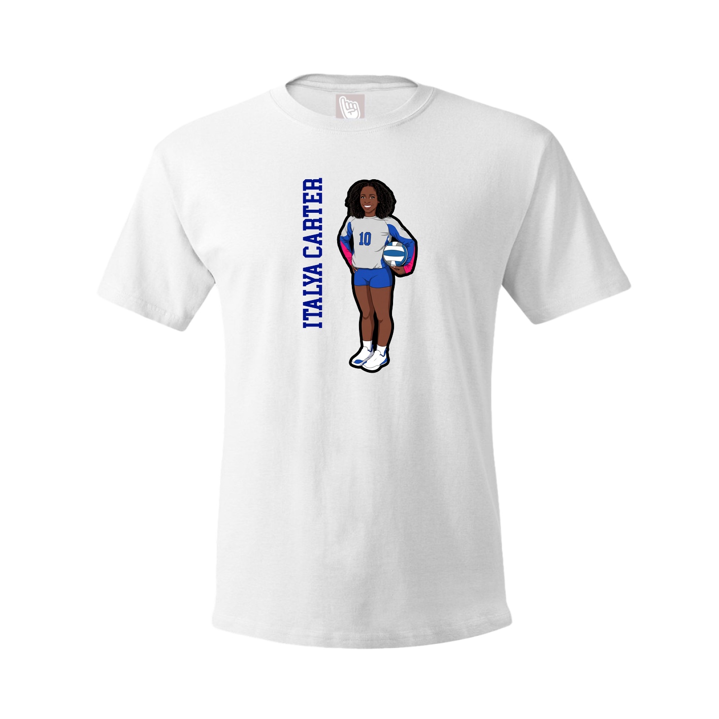 Tee — Name Vertical in White