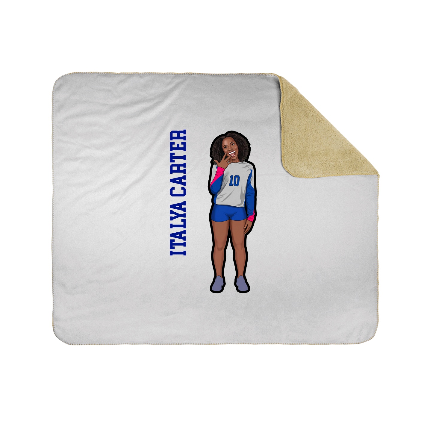 Throw Blanket — Name Vertical in White