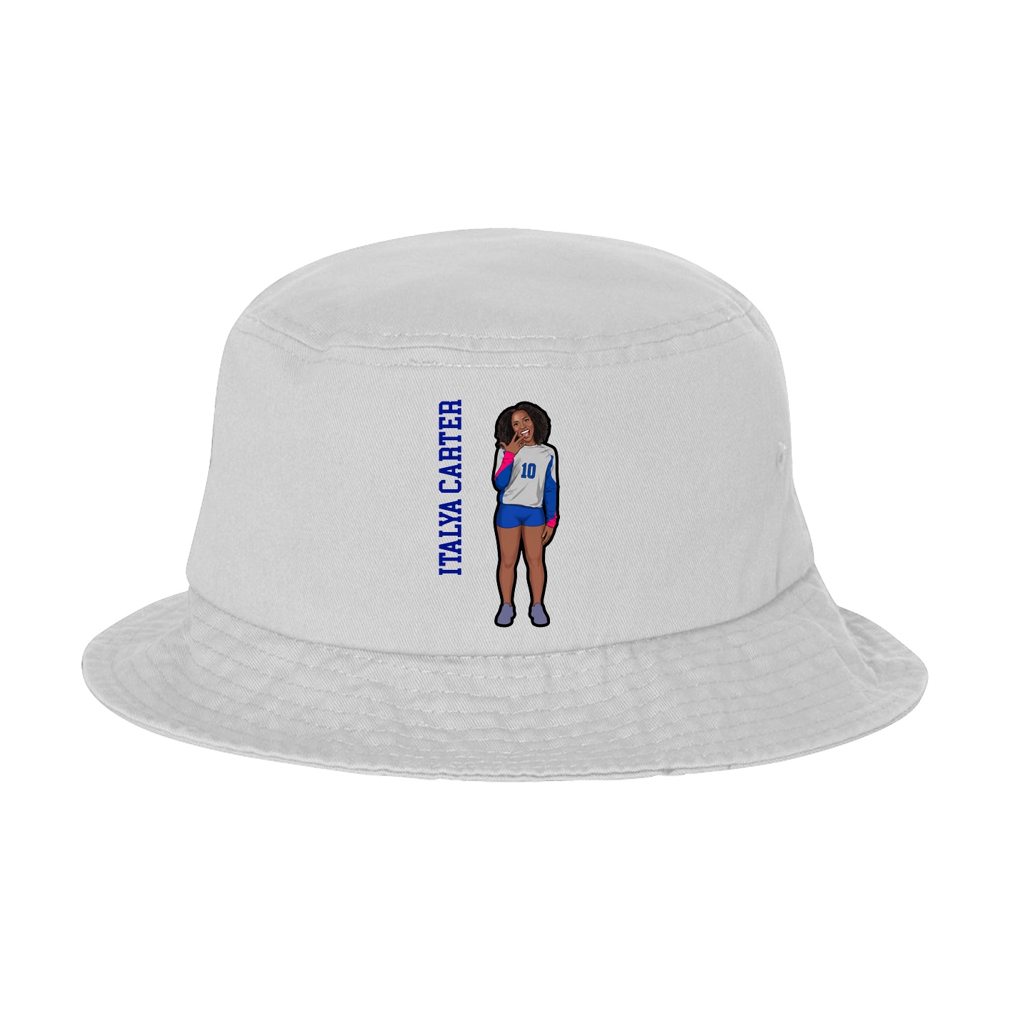 Bucket Cap — Name Vertical in White
