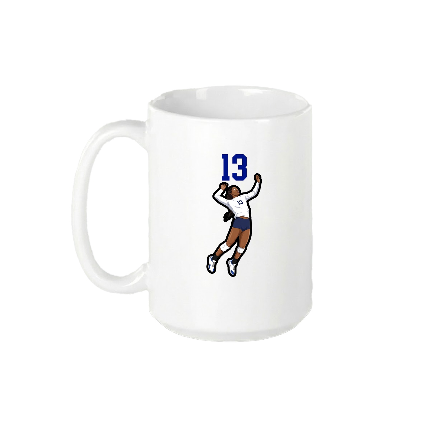 15oz Coffee Mug — Number Top in White