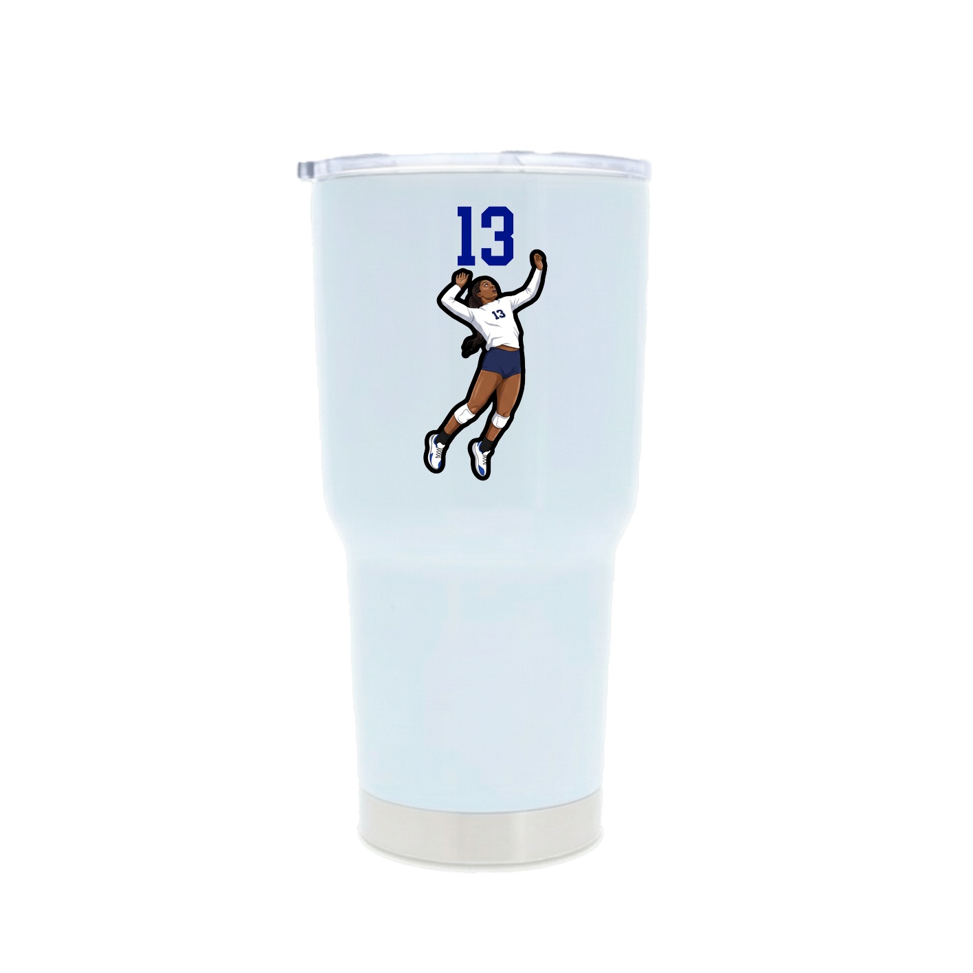 30oz Stainless Steel Tumbler — Number Top in White