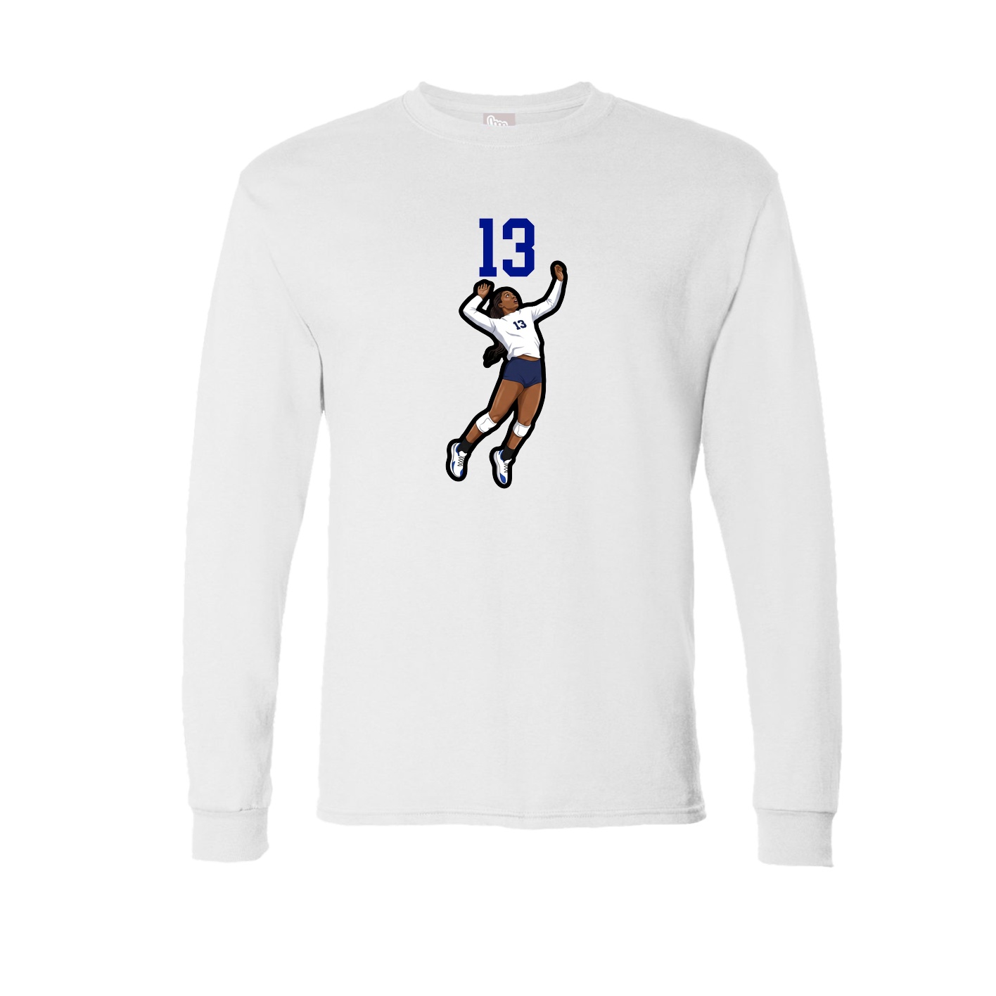 Long Sleeve Tee — Number Top in White