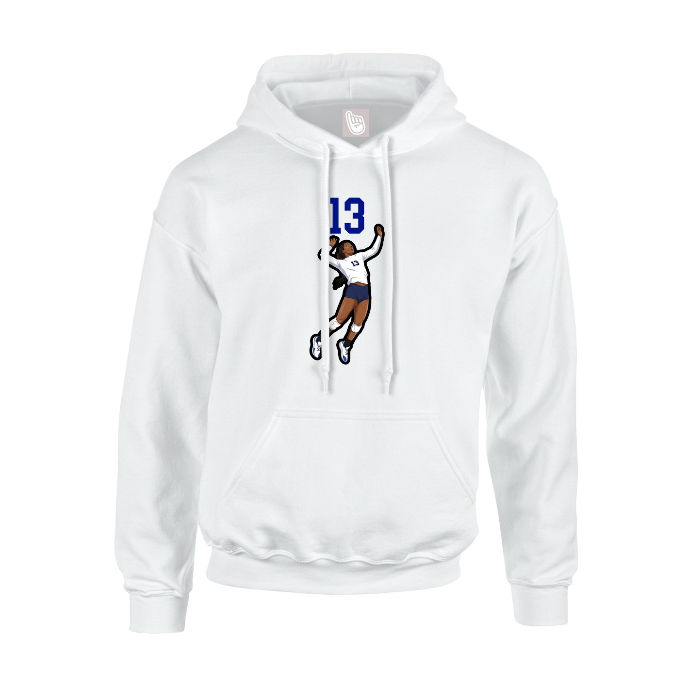 Hoodie — Number Top in White