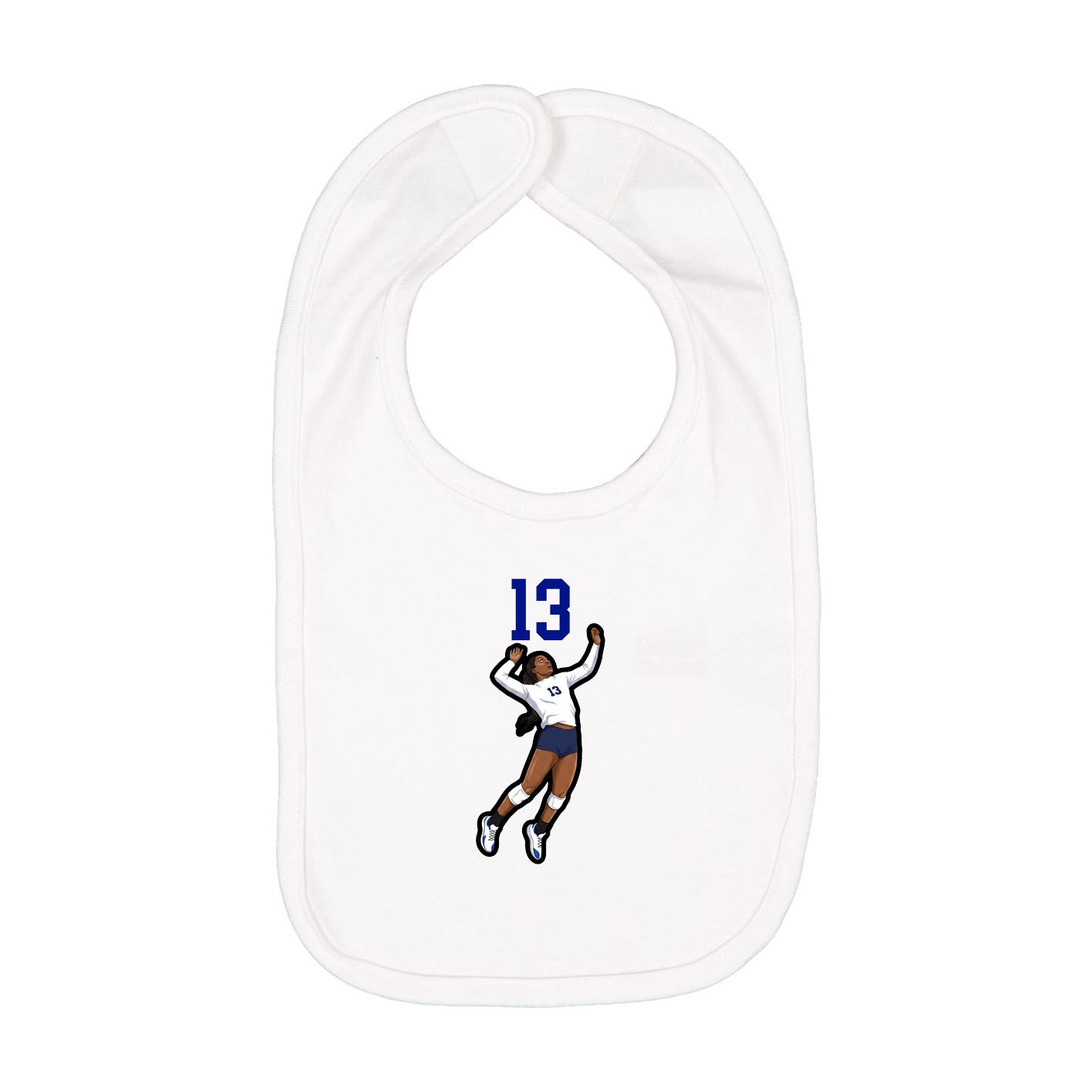 Infant Bib — Number Top in White