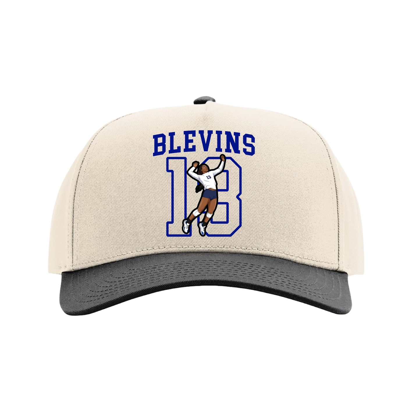 Full Fabric Five-Panel Champ Cap — Shirsey in Cream/Black