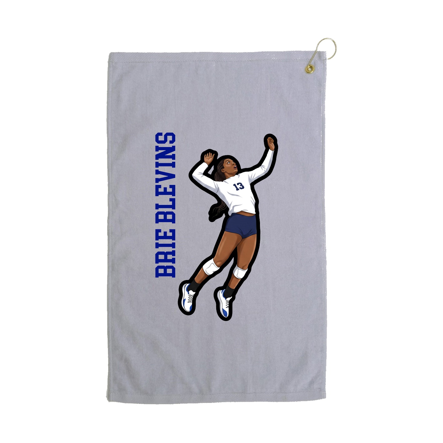 Golf Towel — Name Vertical in Grey