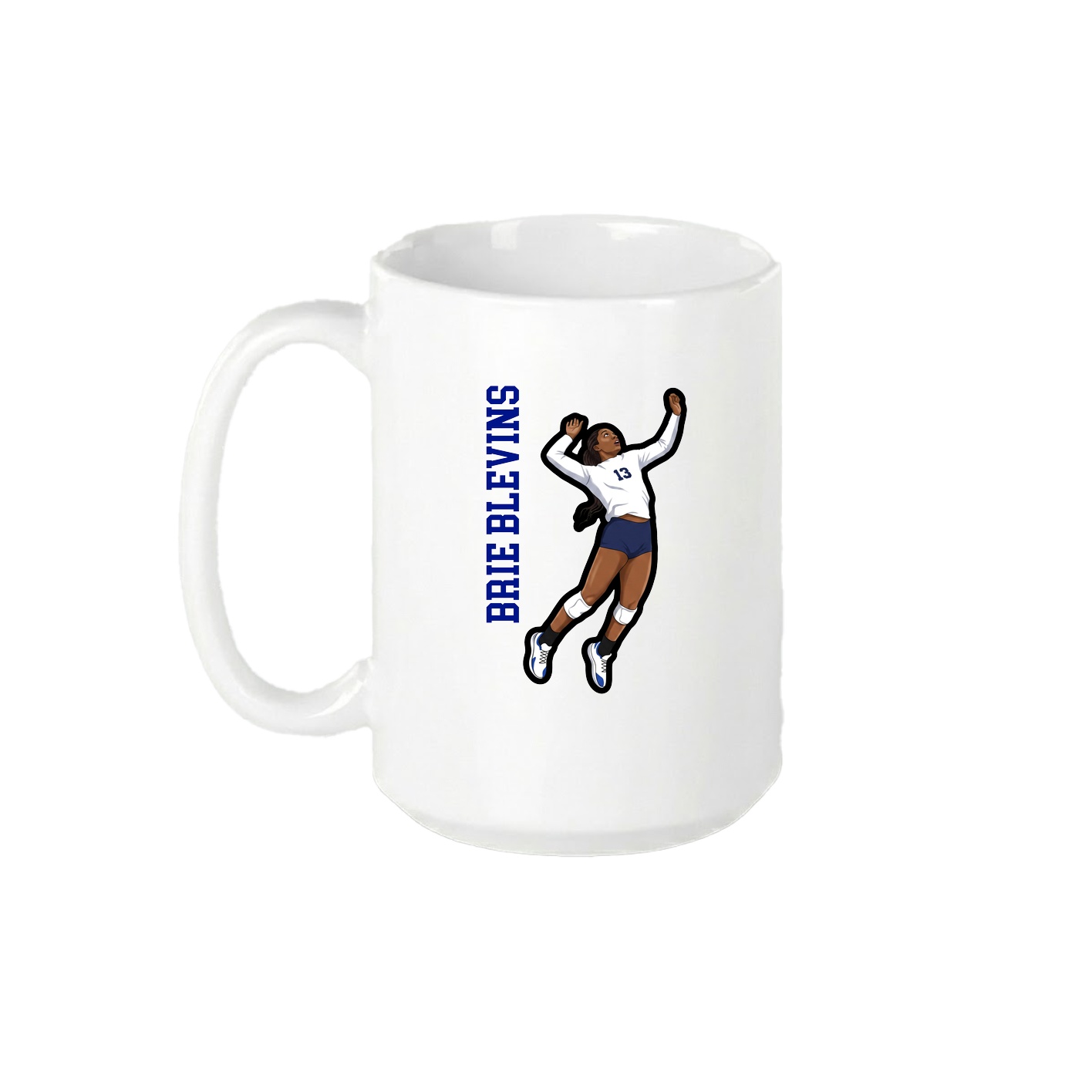 15oz Coffee Mug — Name Vertical in White
