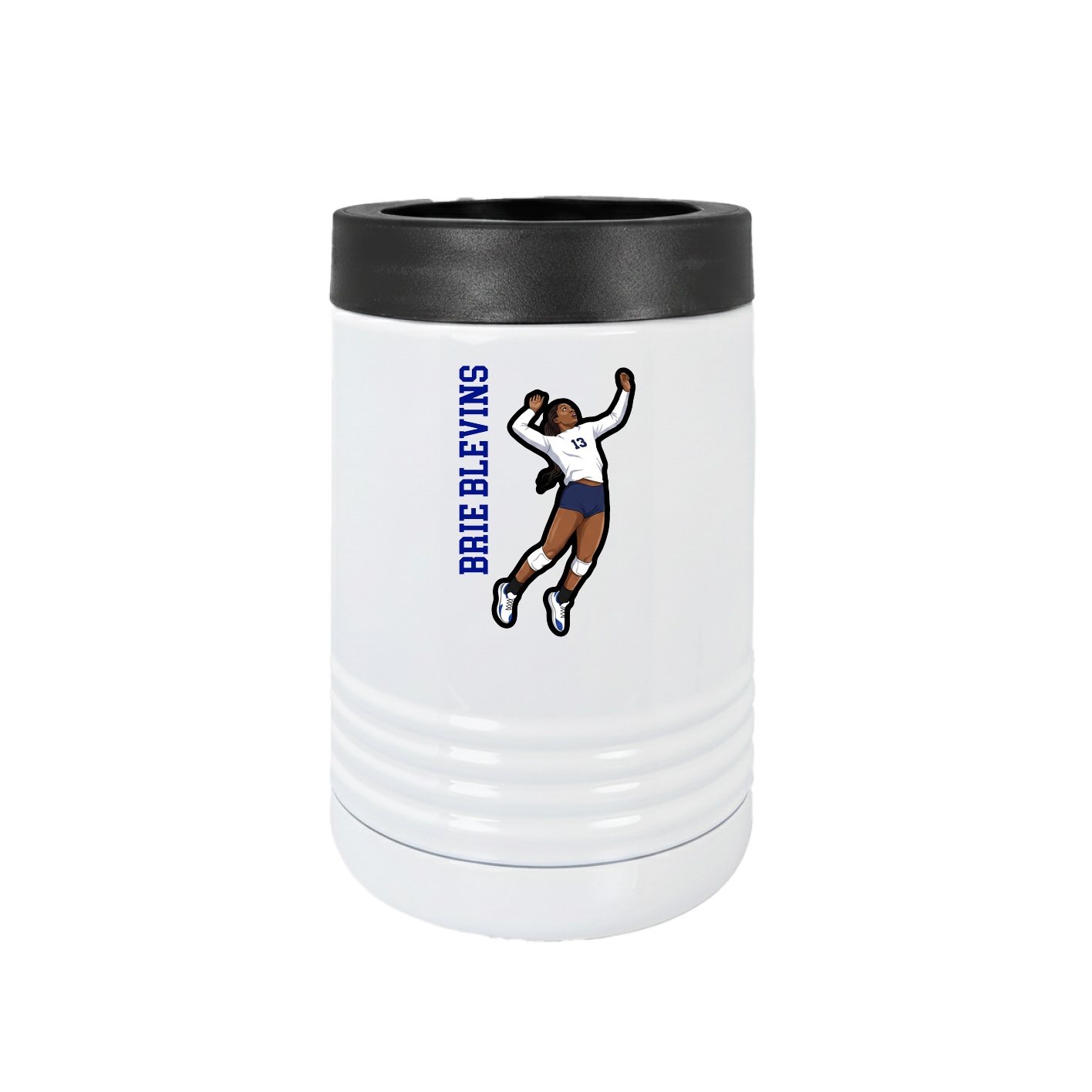 Beverage Holder — Name Vertical in White