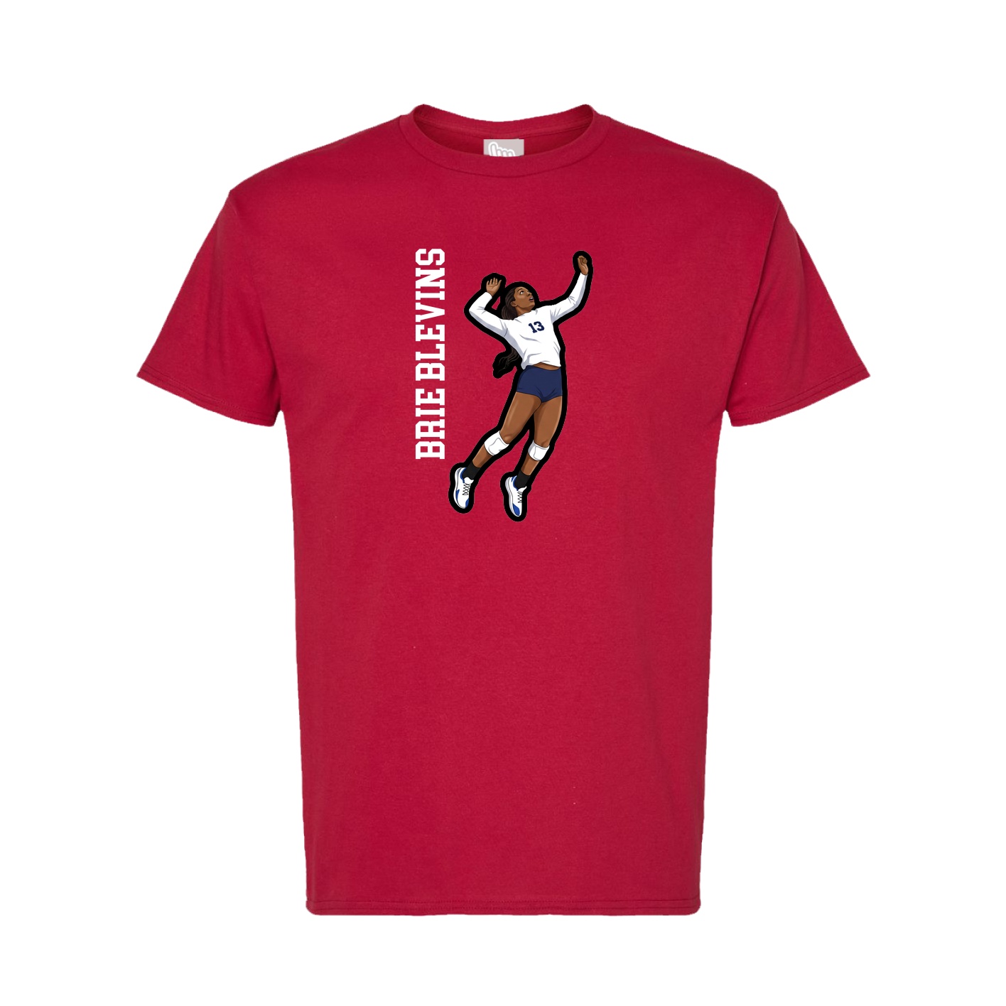 Tee — Name Vertical in Crimson