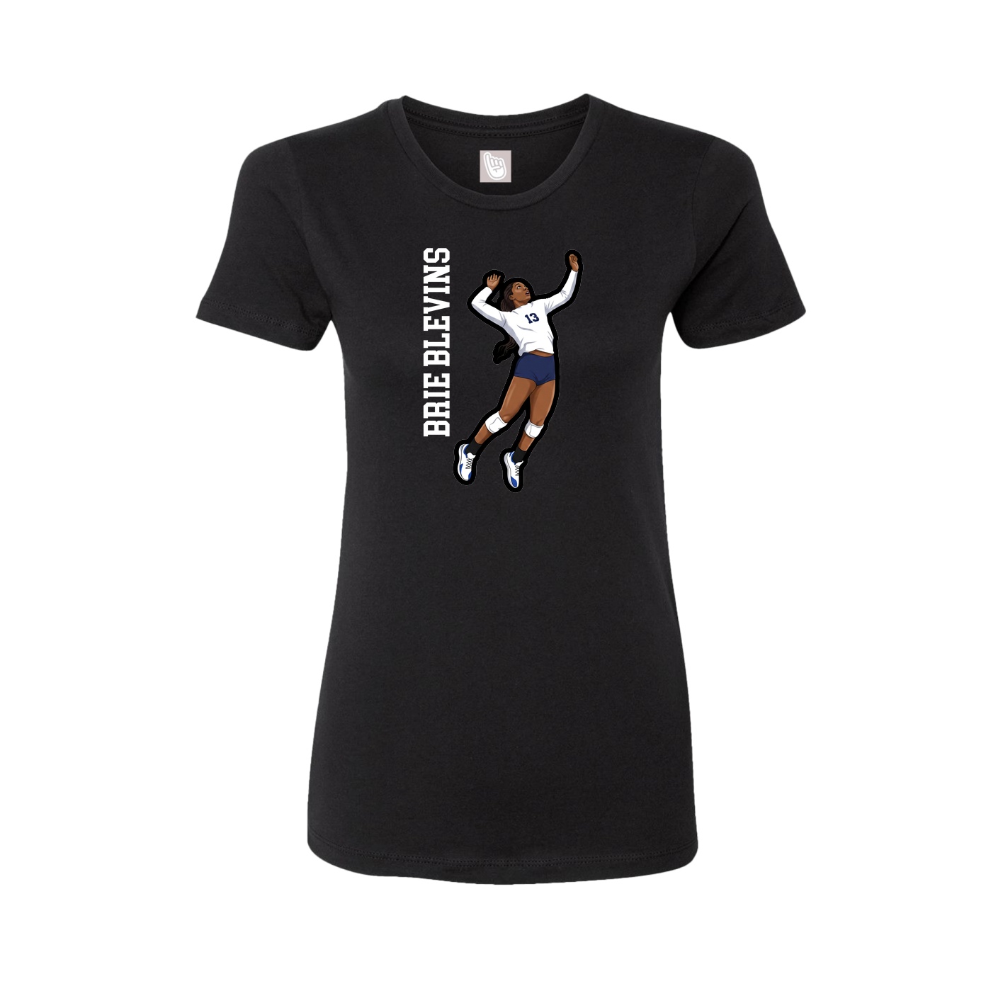 Womens Tee — Name Vertical in Black