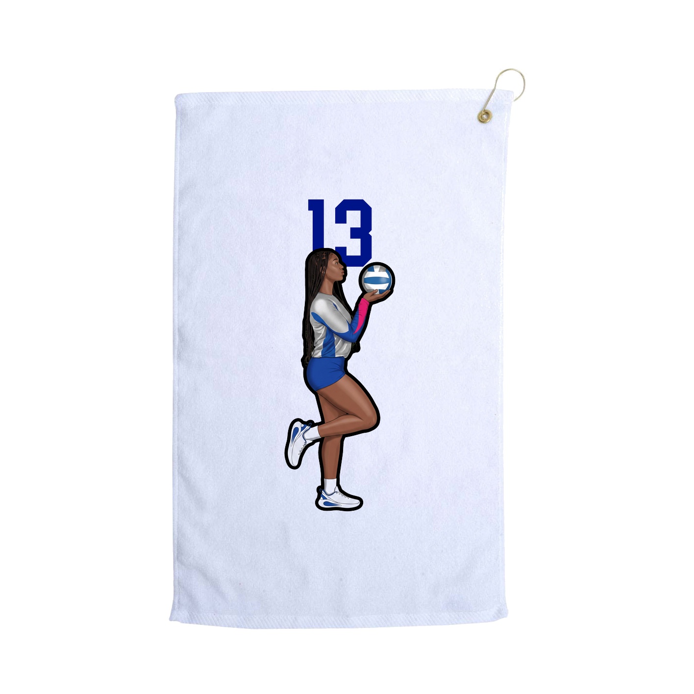 Golf Towel — Number Top in White