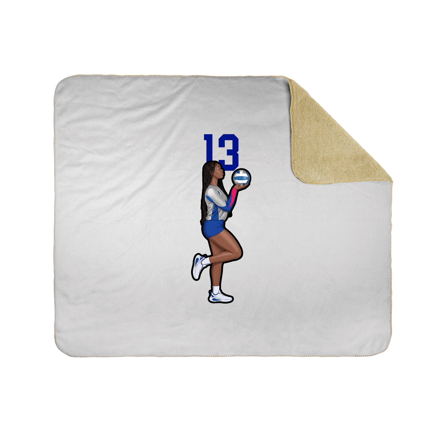 Throw Blanket — Number Top in White