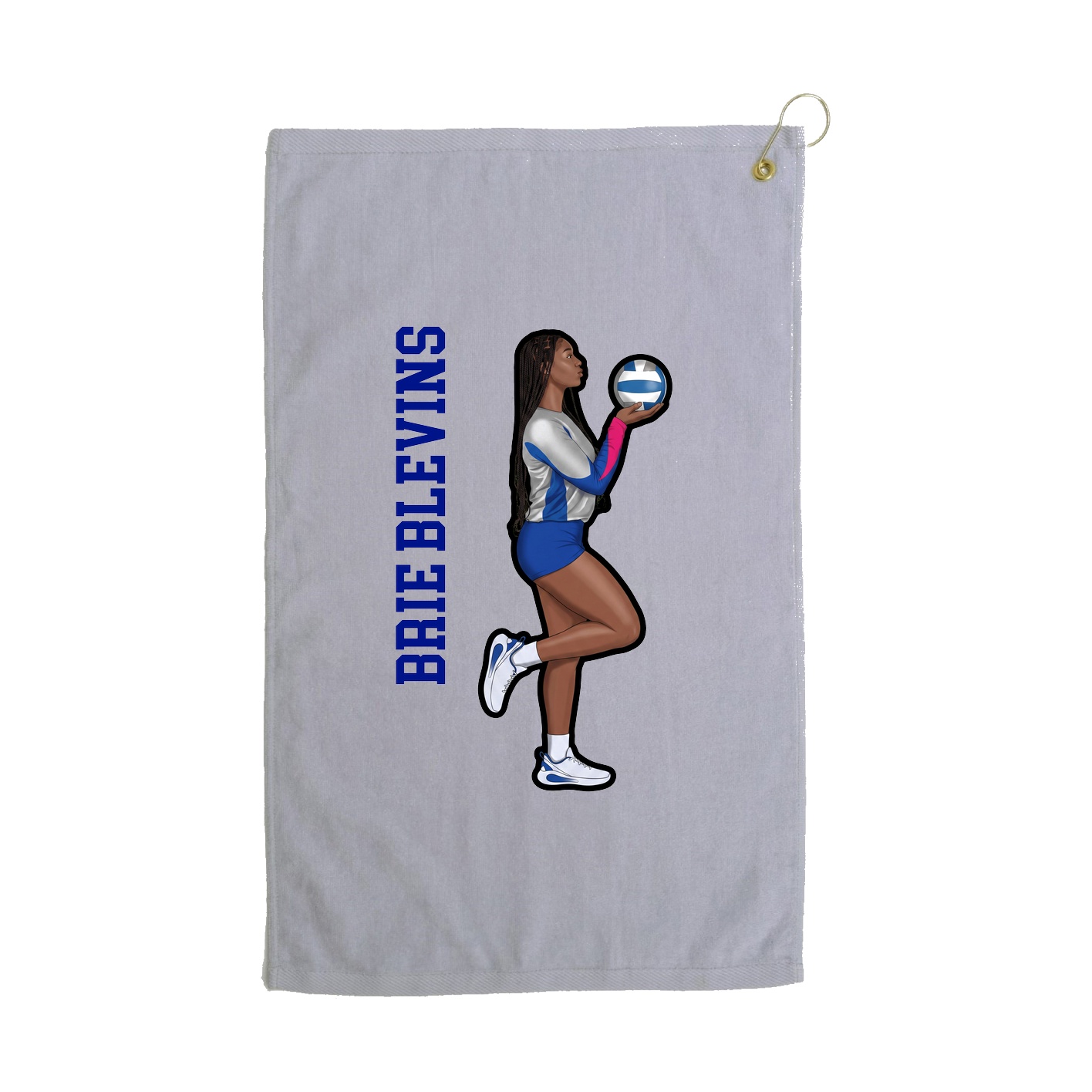 Golf Towel — Name Vertical in Grey