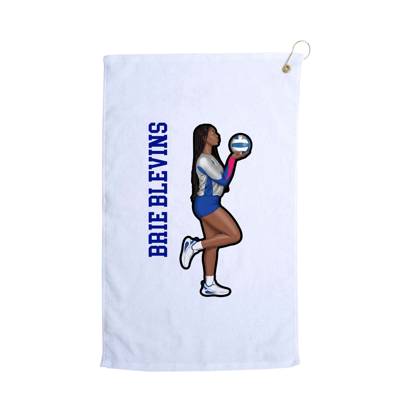 Golf Towel — Name Vertical in White