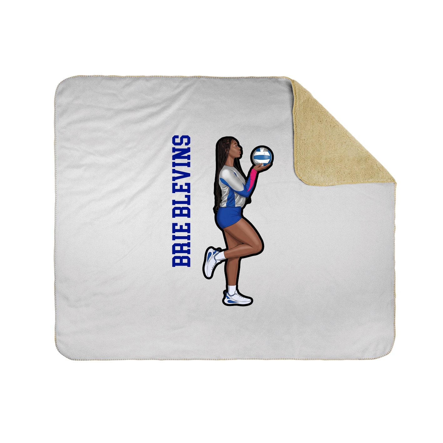 Throw Blanket — Name Vertical in White
