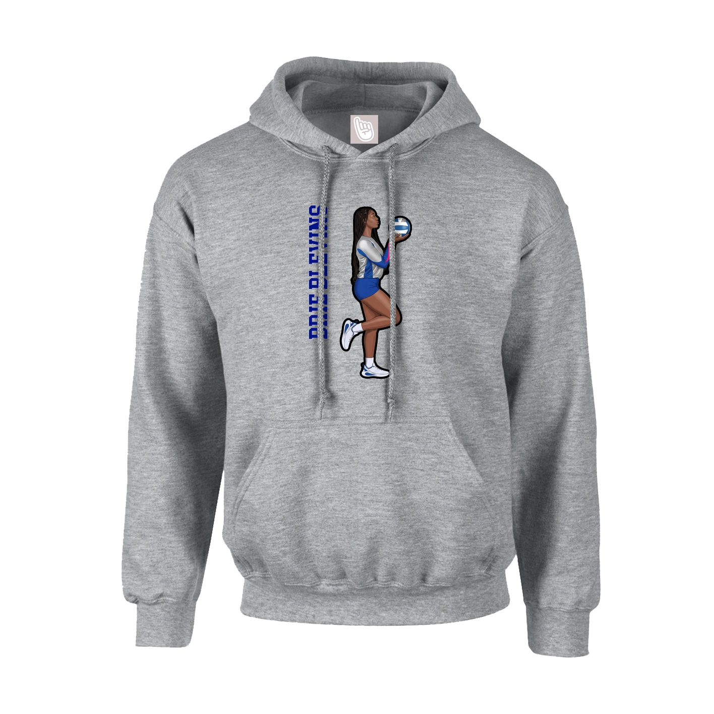 Hoodie — Name Vertical in Grey