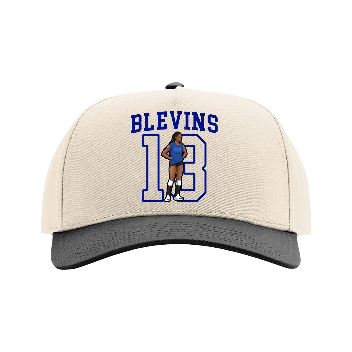 Full Fabric Five-Panel Champ Cap — Shirsey in Cream/Black