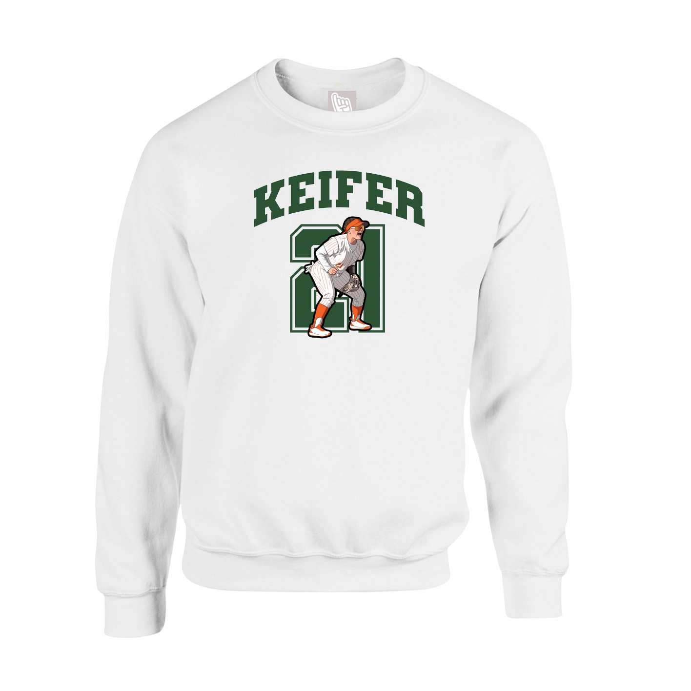 Fleece Crew — Number in White