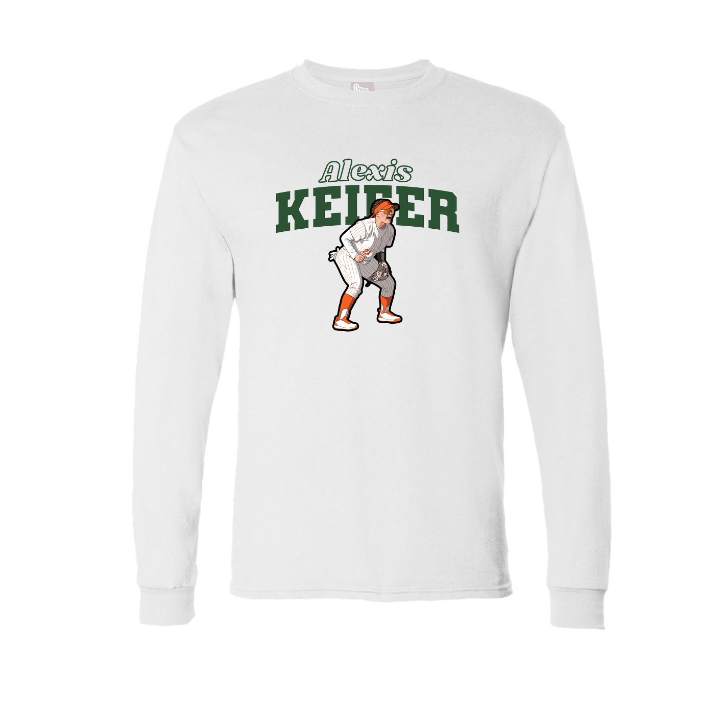 Long Sleeve Tee — Name Arch in White