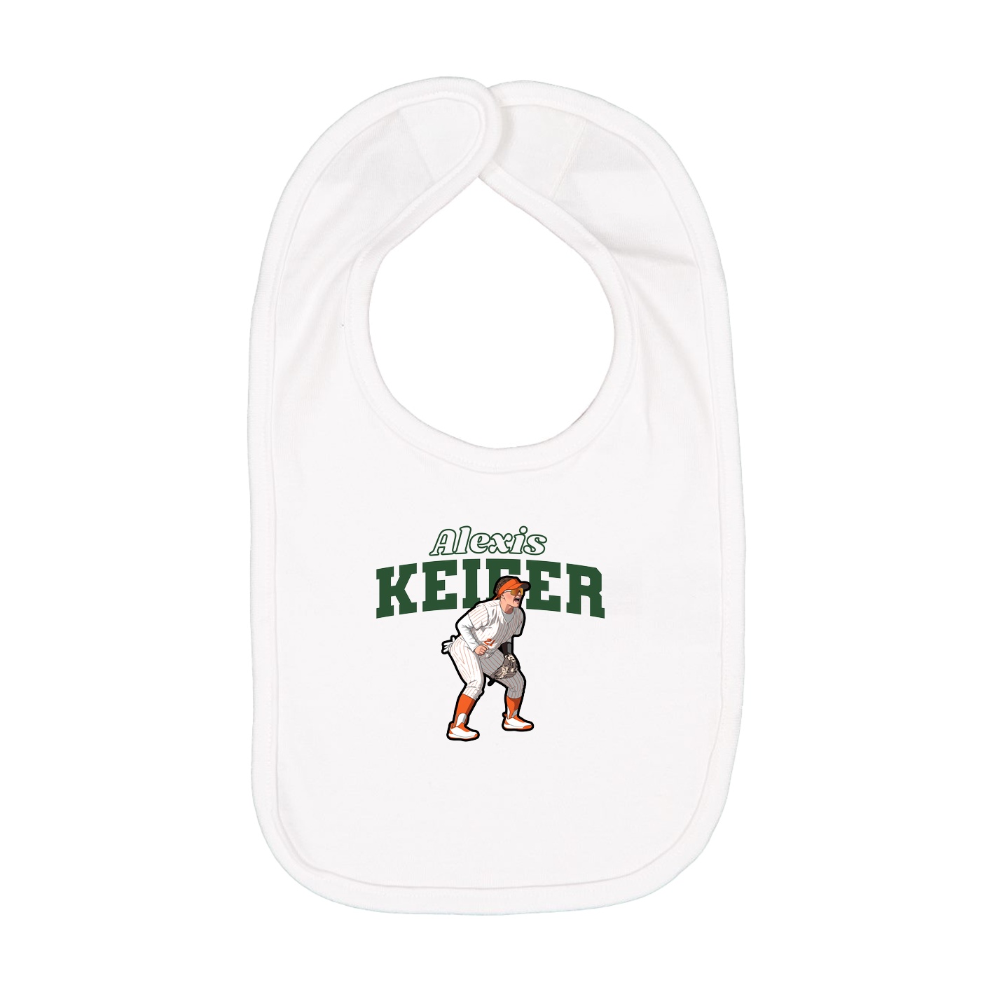 Infant Bib — Name Arch in White