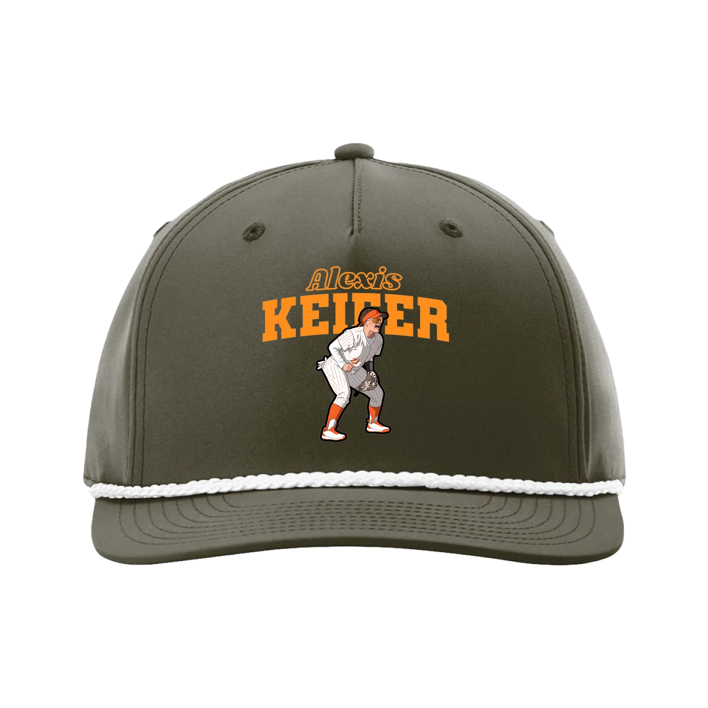 Five-Panel Classic Rope Cap — Name Arch in Green