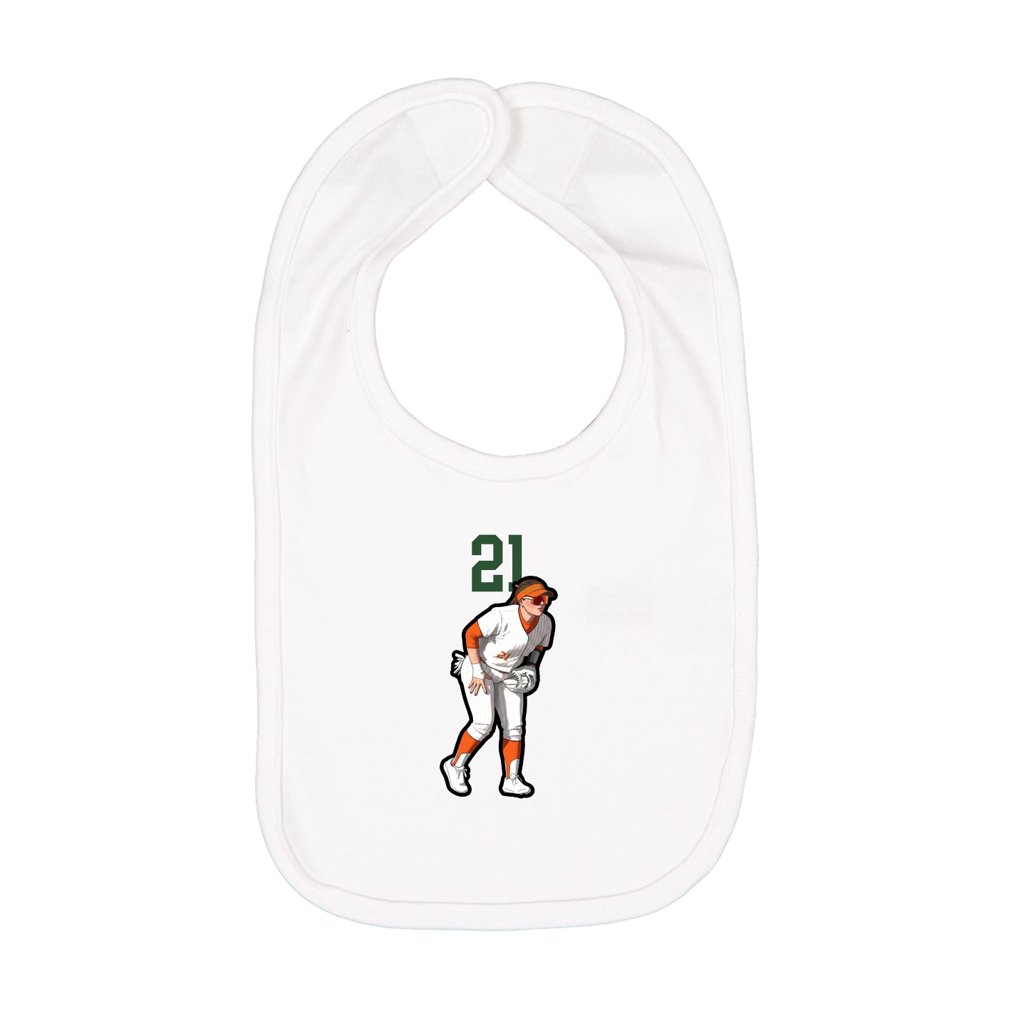 Infant Bib — Number Top in White