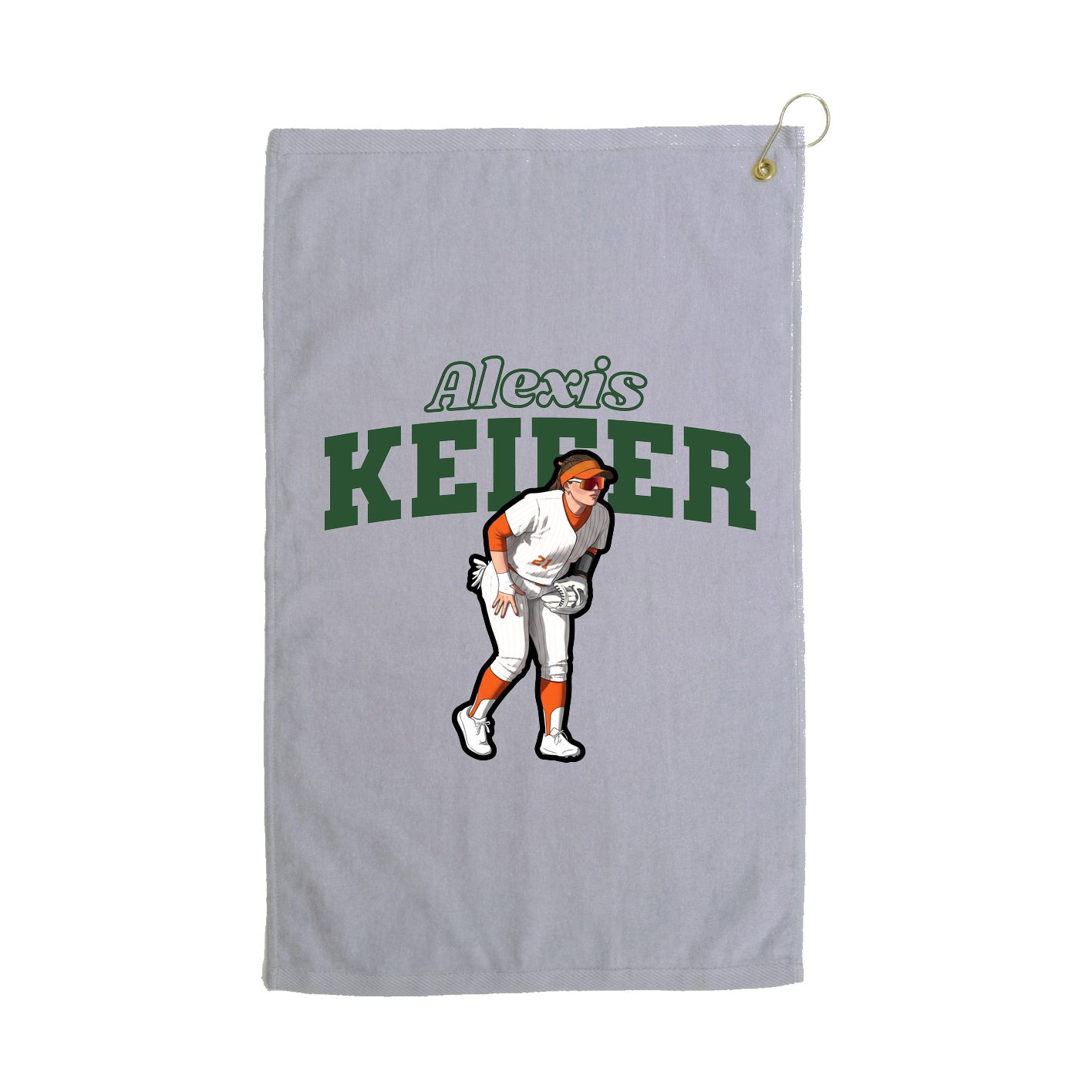 Golf Towel — Name Arch in Grey