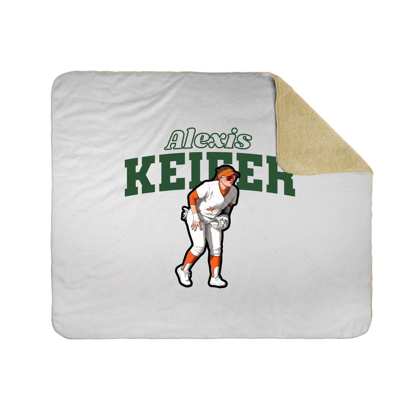 Throw Blanket — Name Arch in White