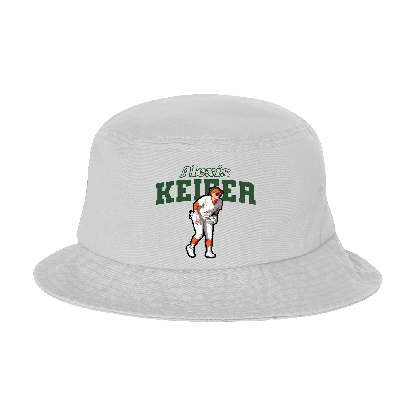 Bucket Cap — Name Arch in White