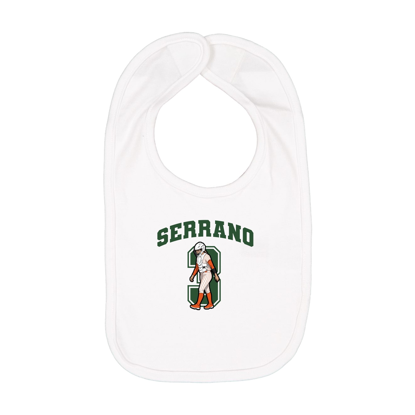 Infant Bib — Number in White