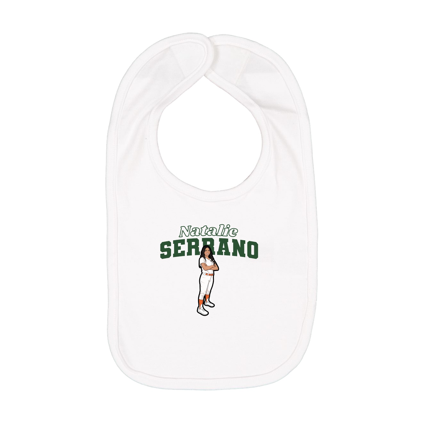 Infant Bib — Name Arch in White