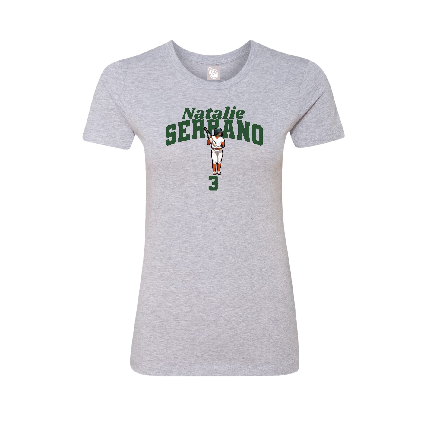 Fitted Women's Tee — Signature Arch in Grey