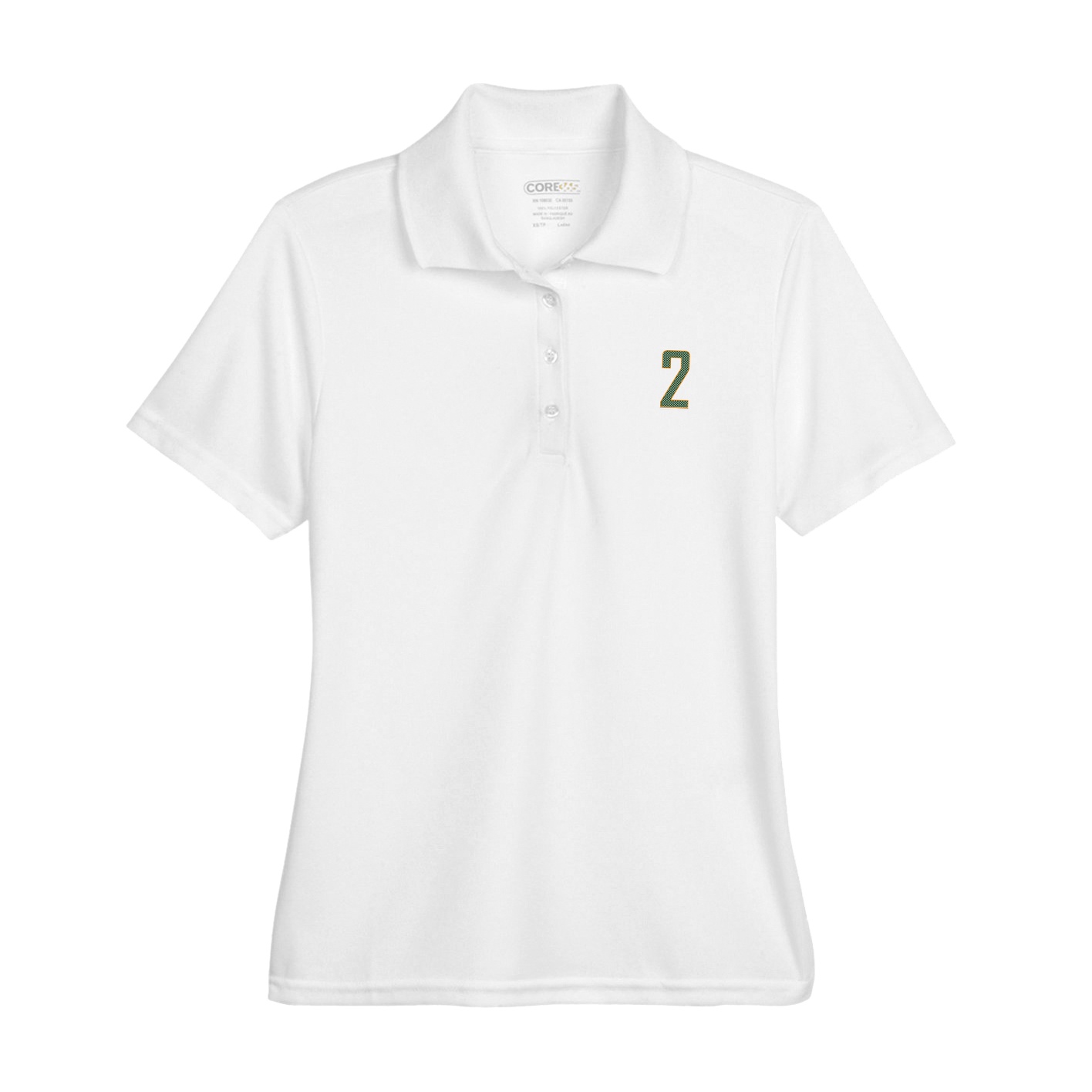 Womens Performance Polo — Front Shirsy in White